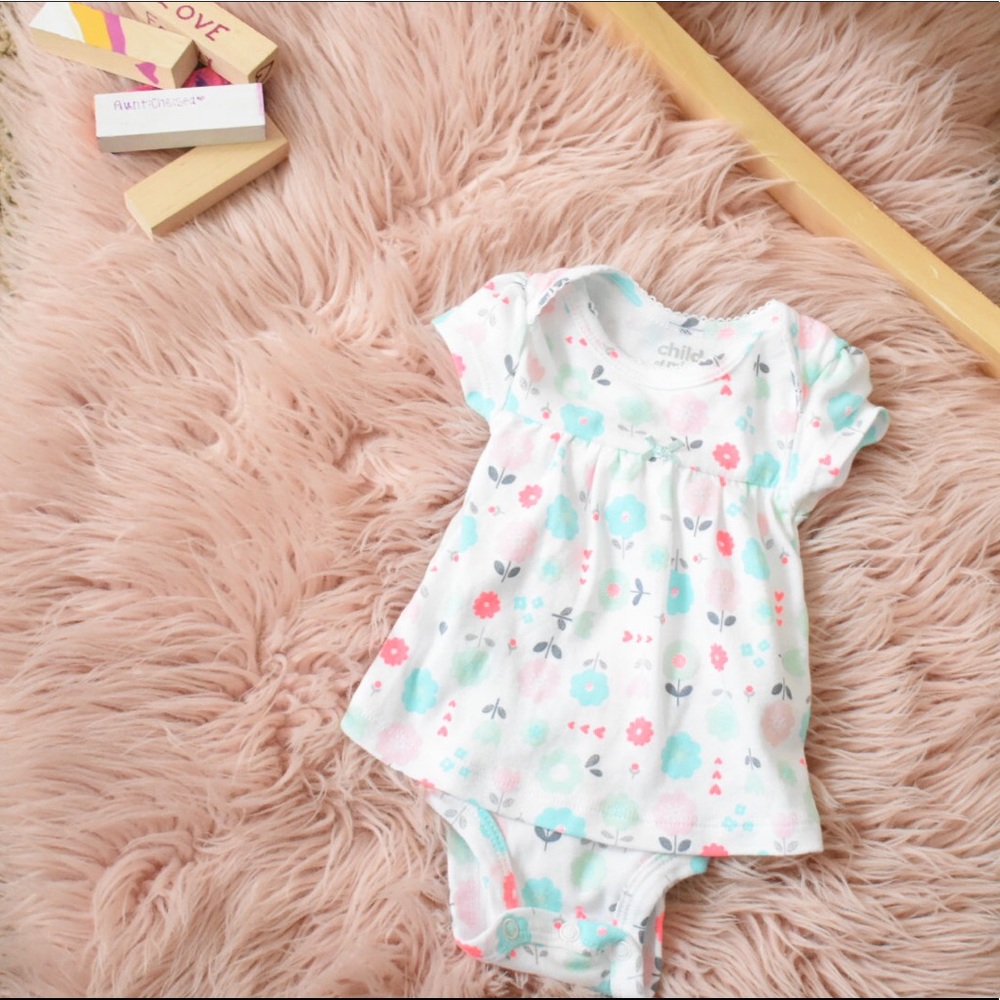 Children’s Place Bright Floral Onsie Dress 🌼